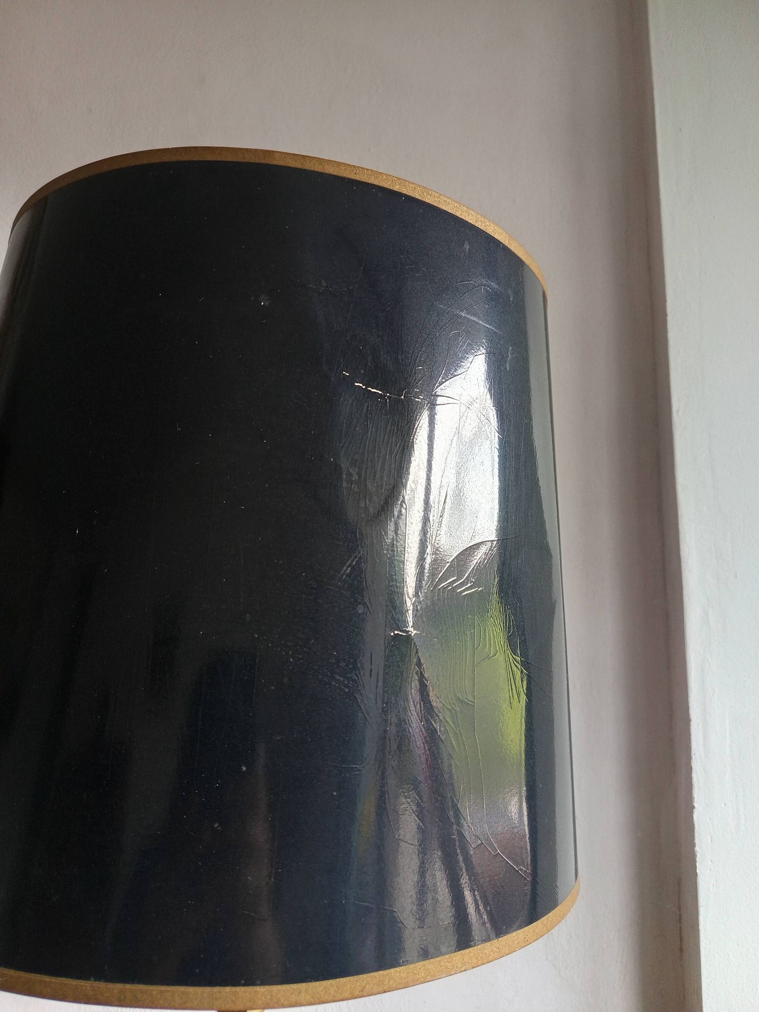 Lampe vintage marbre noir et laiton 1960