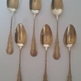 6 small solid silver teaspoons Minerva