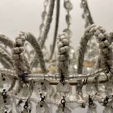Crystal Beaded White Chandelier 1960’s