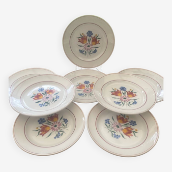 Lot de 8 assiettes St Amand