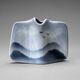 Virebent porcelain vase – blue landscape decoration – design soliflore – made in France – 13 cm