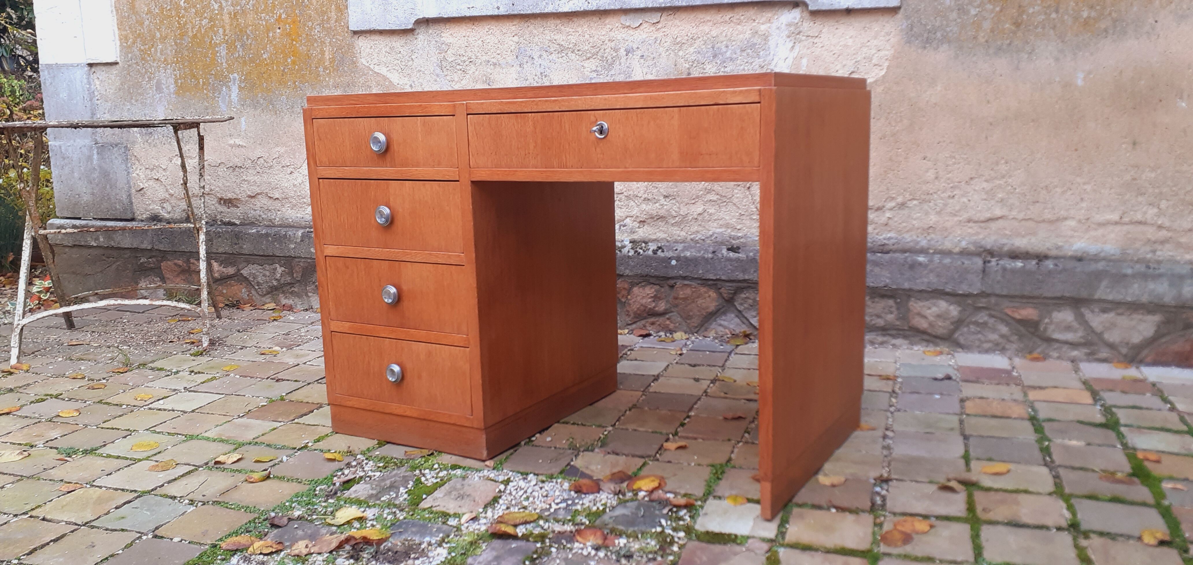 Vintage desk 40s in light oak