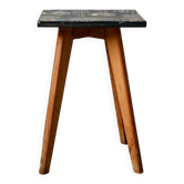 Plant stand side table 1970s Scandinavian patterns with tapered legs.