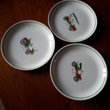 Lot de 4 assiettes plates "moulin des loups"