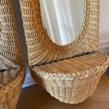 Rattan console mirrors