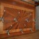 Art Deco marquetry and aluminum wall coat rack