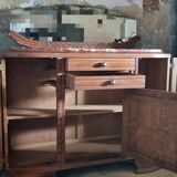 Old low art deco style sideboard, with marble and mirror
