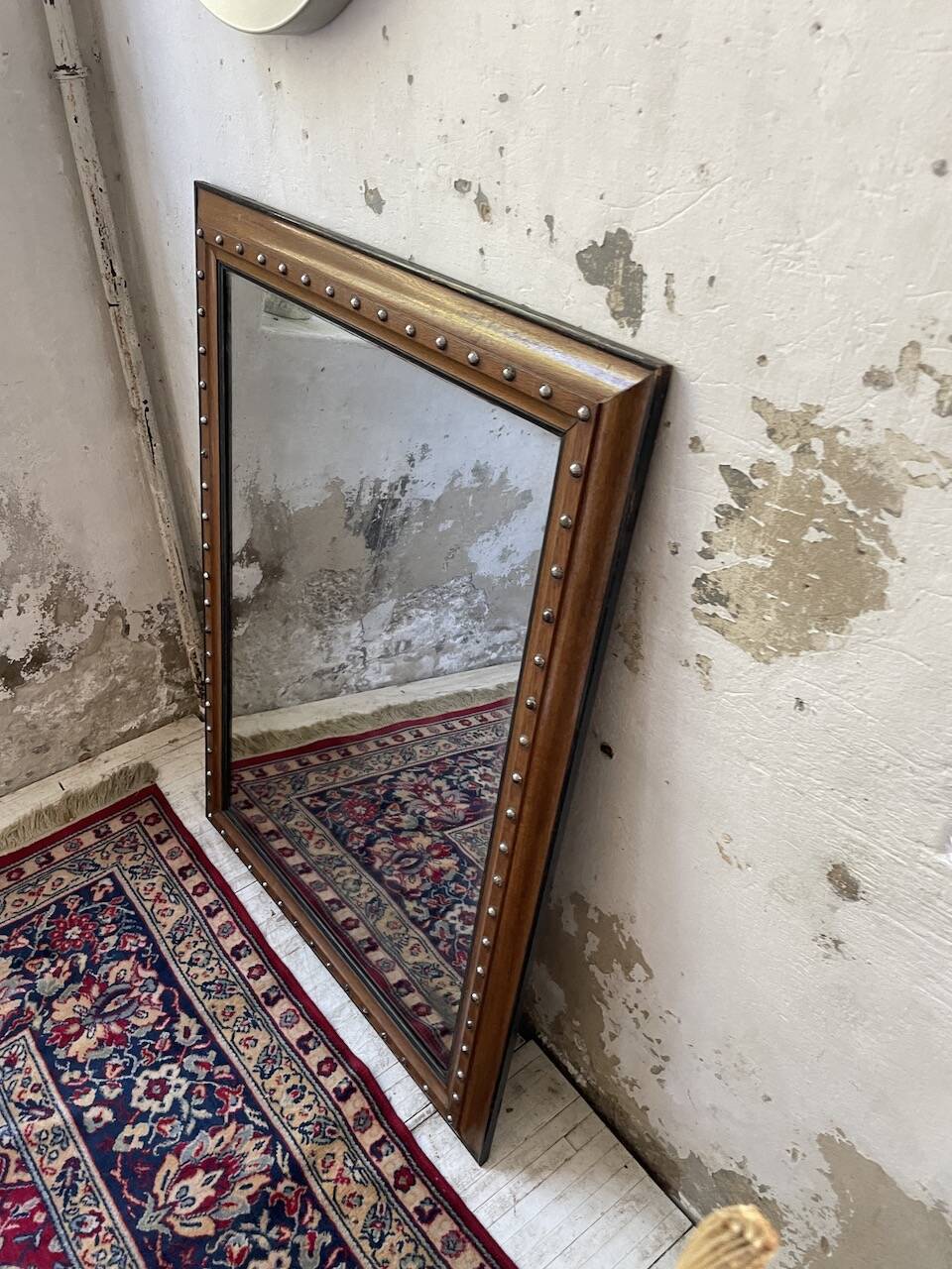 1900 wooden mirror with nails