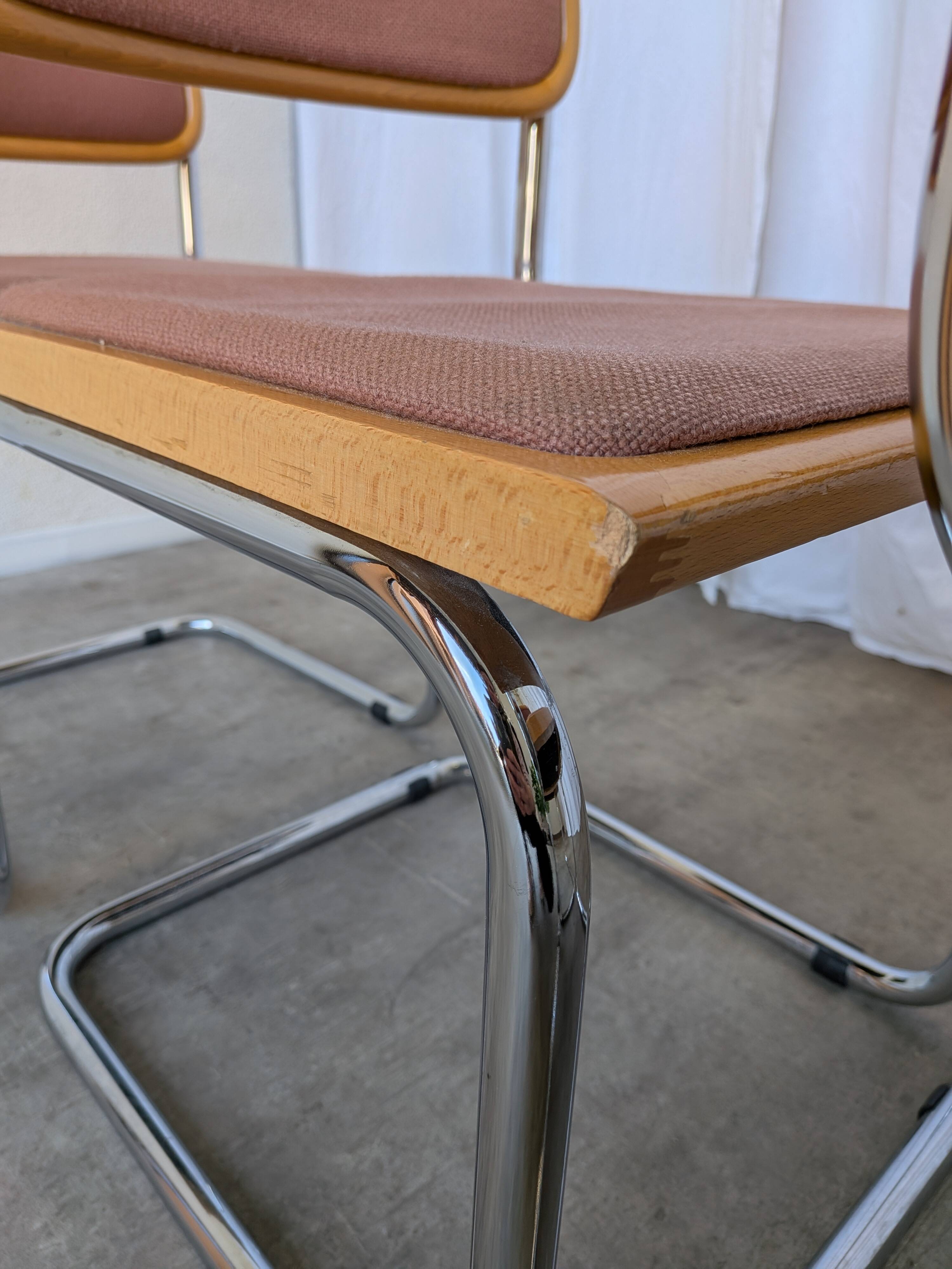 Set of 6 Vintage Cesca Chair by Bene Austria 1970s / Mid Century Chrome Din