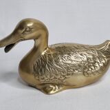 Set of two brass ducks, 22 cm