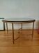 Round coffee table metal smoked glass 70s
