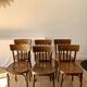ensemble de 6 chaises bistrot en bois courbé années 50