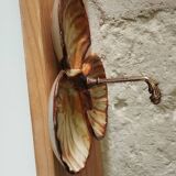 Large scallop shell dish – French earthenware – 1950s–70s – Vintage