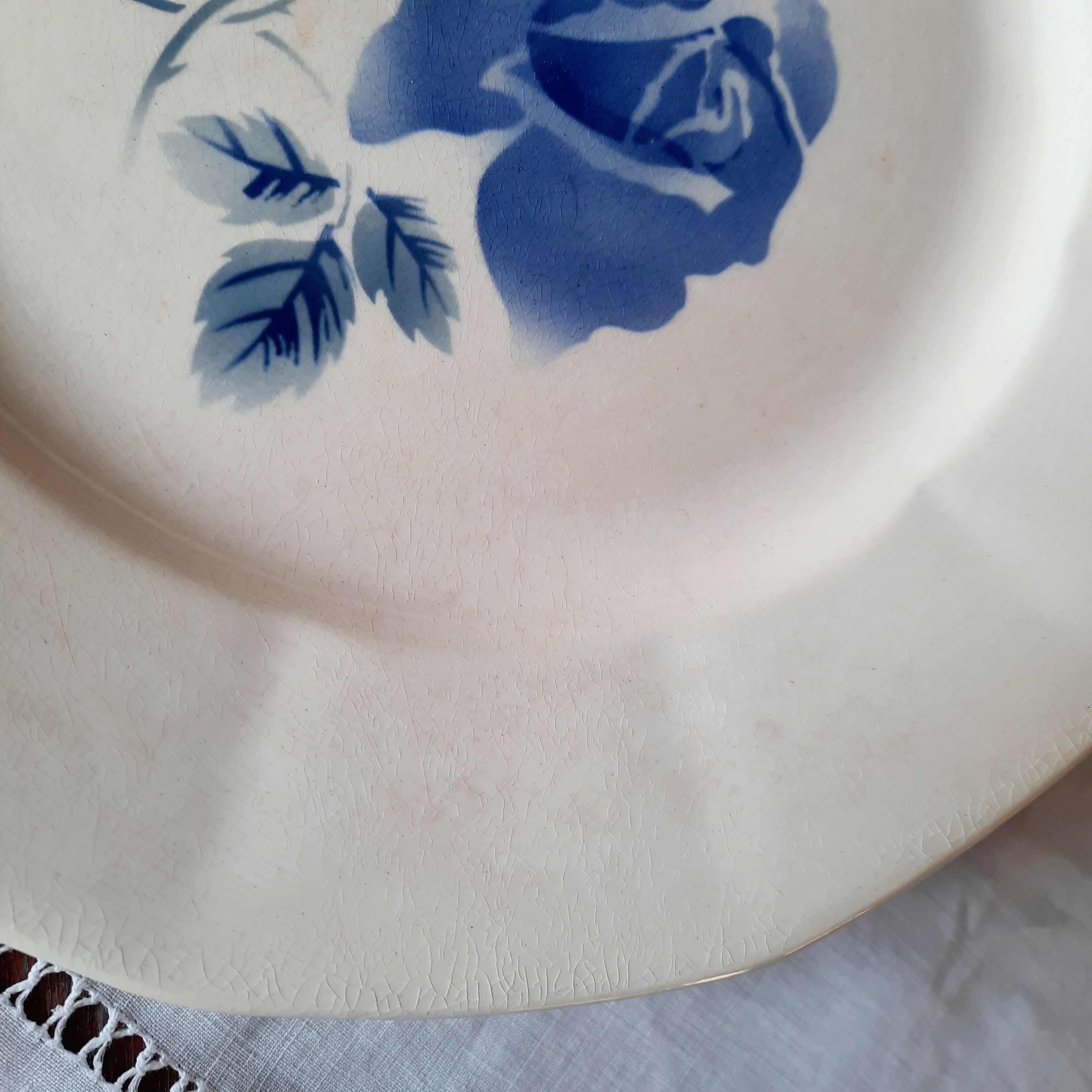 Old flat plates mismatched in earthenware