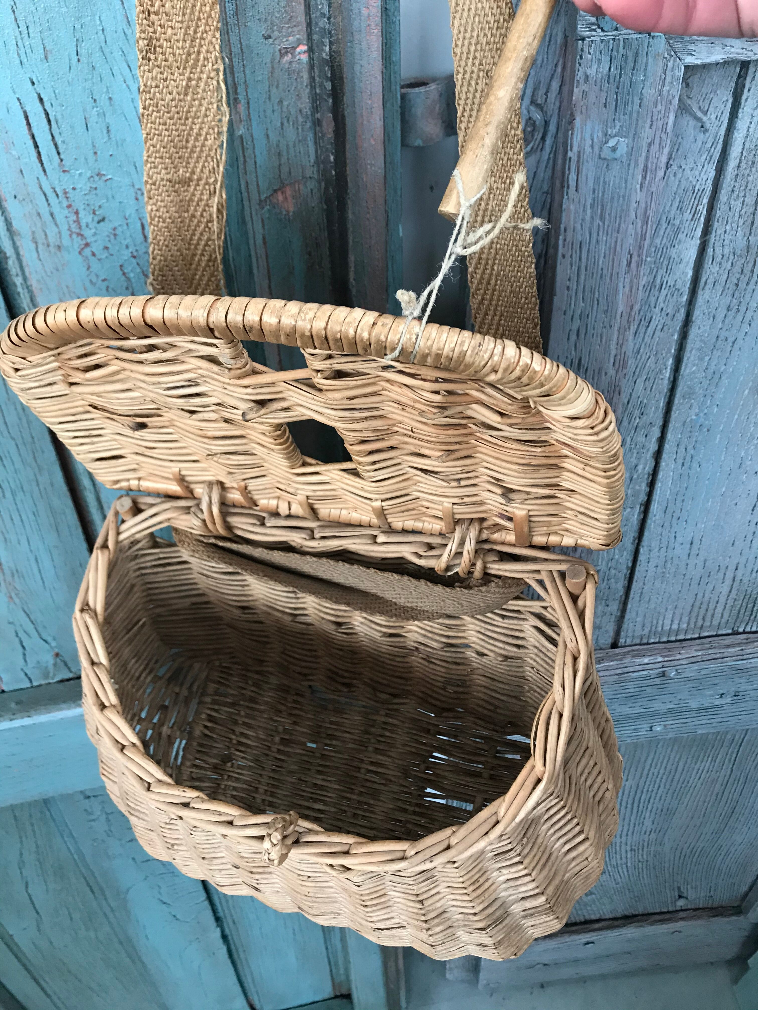 Wicker fishing basket