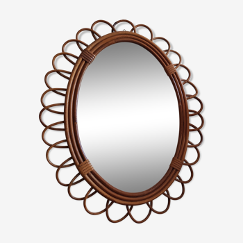 Rattan mirror