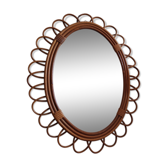 Rattan mirror