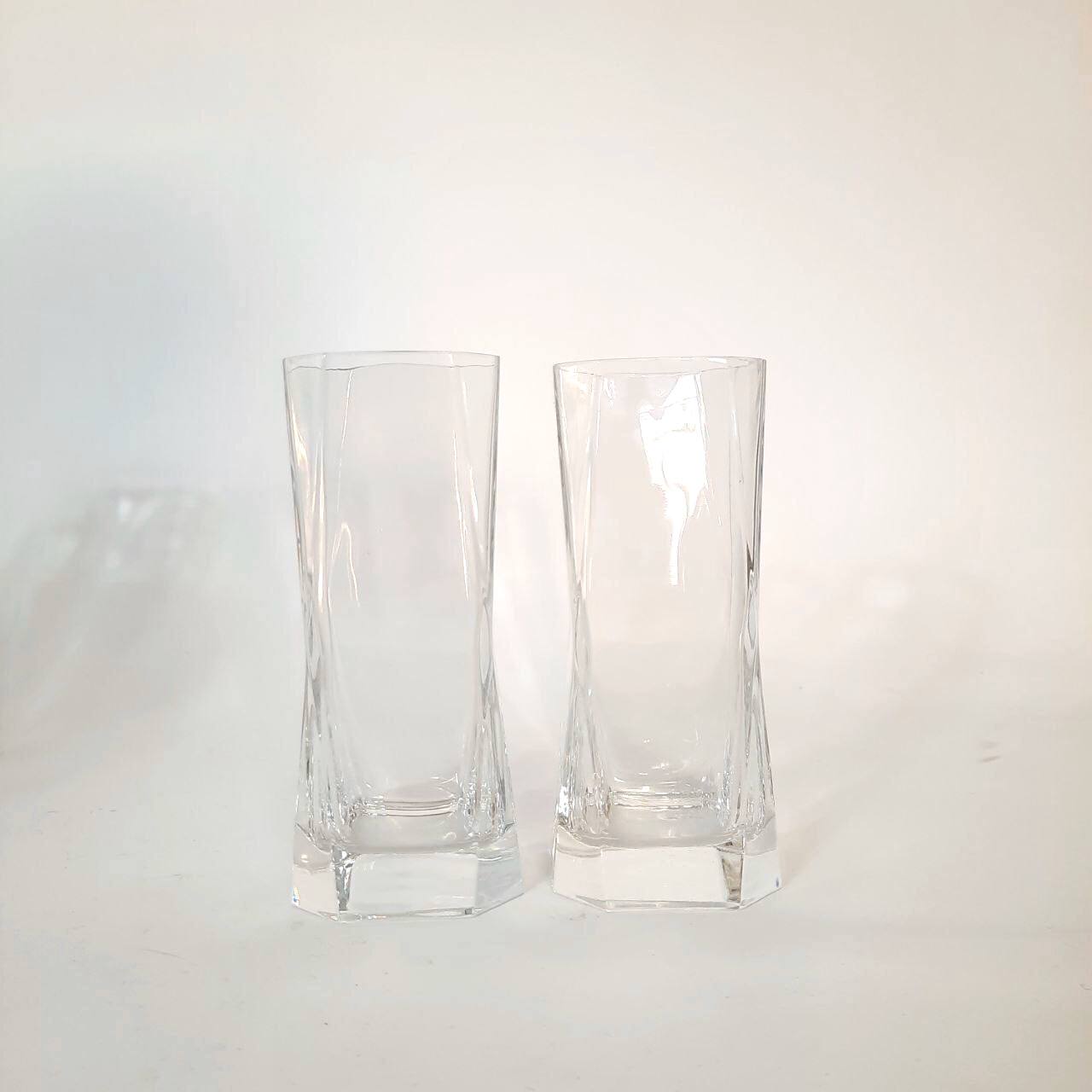 Servizio 11 Bicchieri con portaghiaccio, Tumbler Designer Cini Boeri Per Arnolfo Di Cambio.