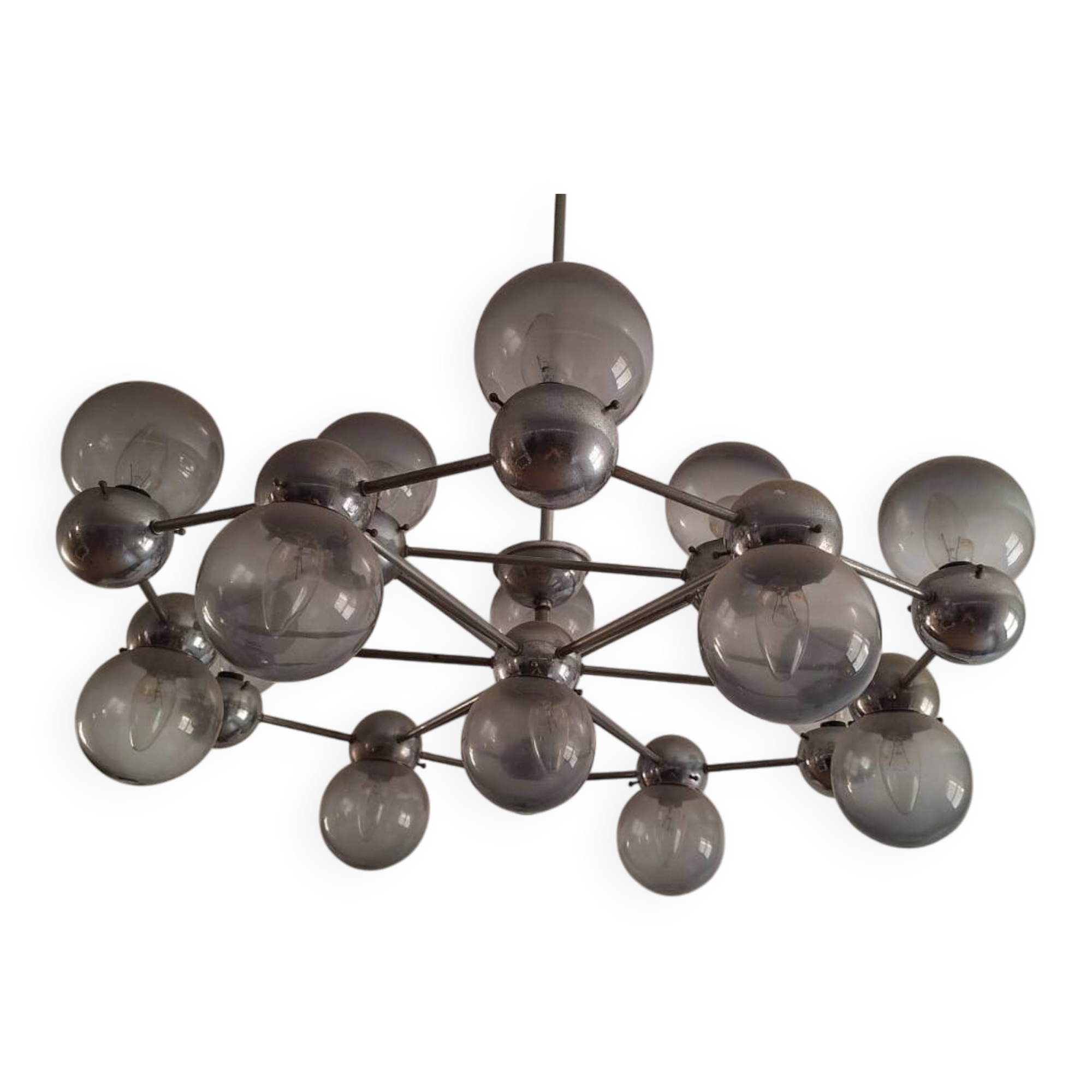 Lustre italien extra large à 16 lumières, style vintage des années 1960/70.