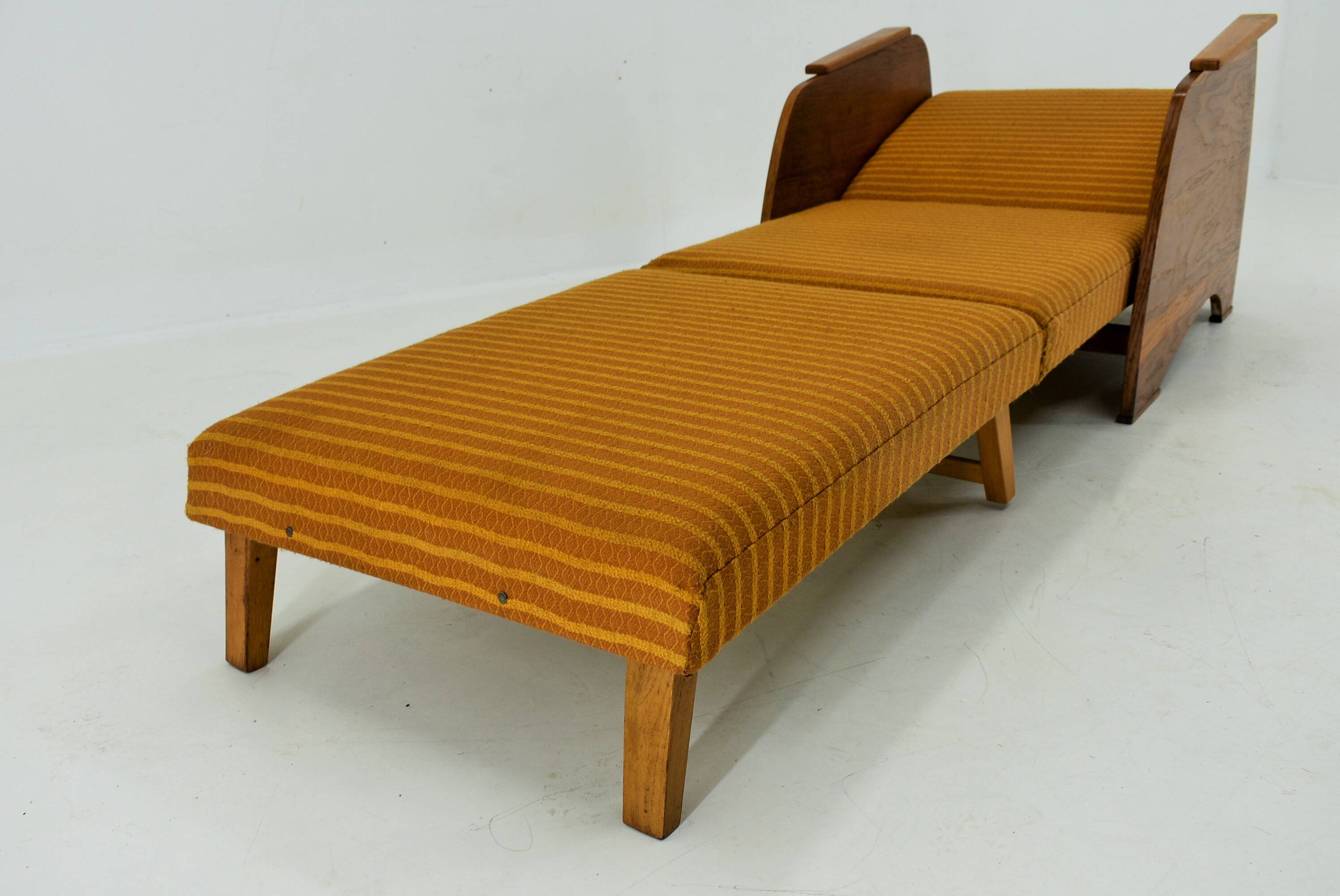 1960s Armchair Convertible to Daybed, Czechoslovakia