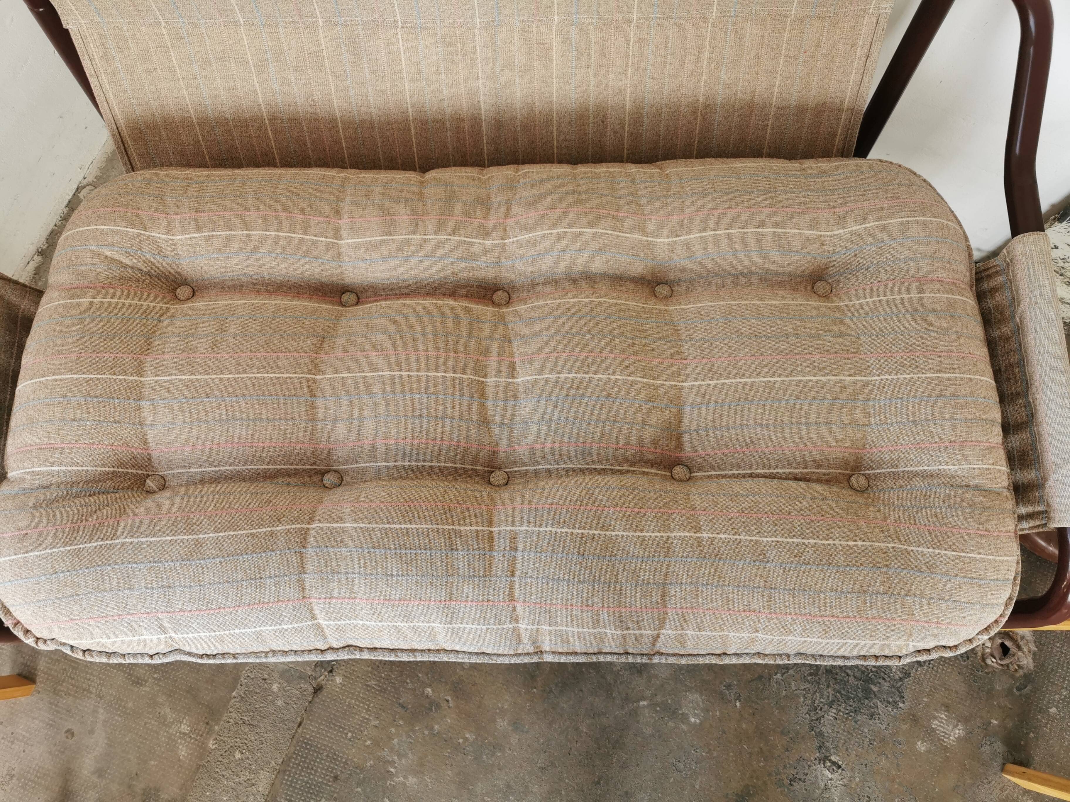 Tubular metal bench from the 80s