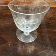 Art Nouveau Set of 32 Crystal Glasses - Engraved and Frosted Floral Pattern