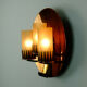 Mid century sconce wall lamp copper metal glass