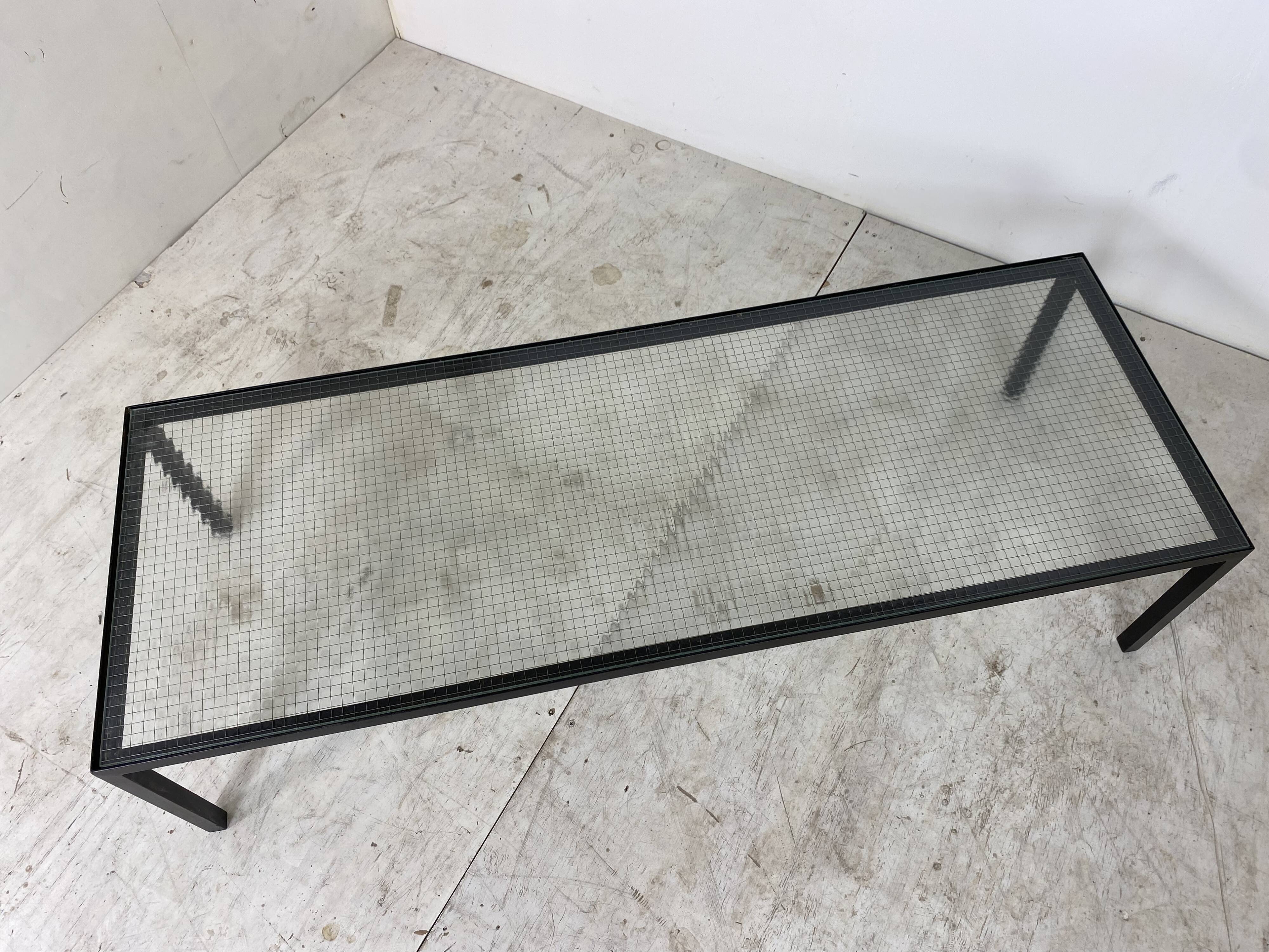 Table basse moderne Artimeta en verre et métal du milieu du siècle par Floris Fiedeldij pour Artimeta, années 1950