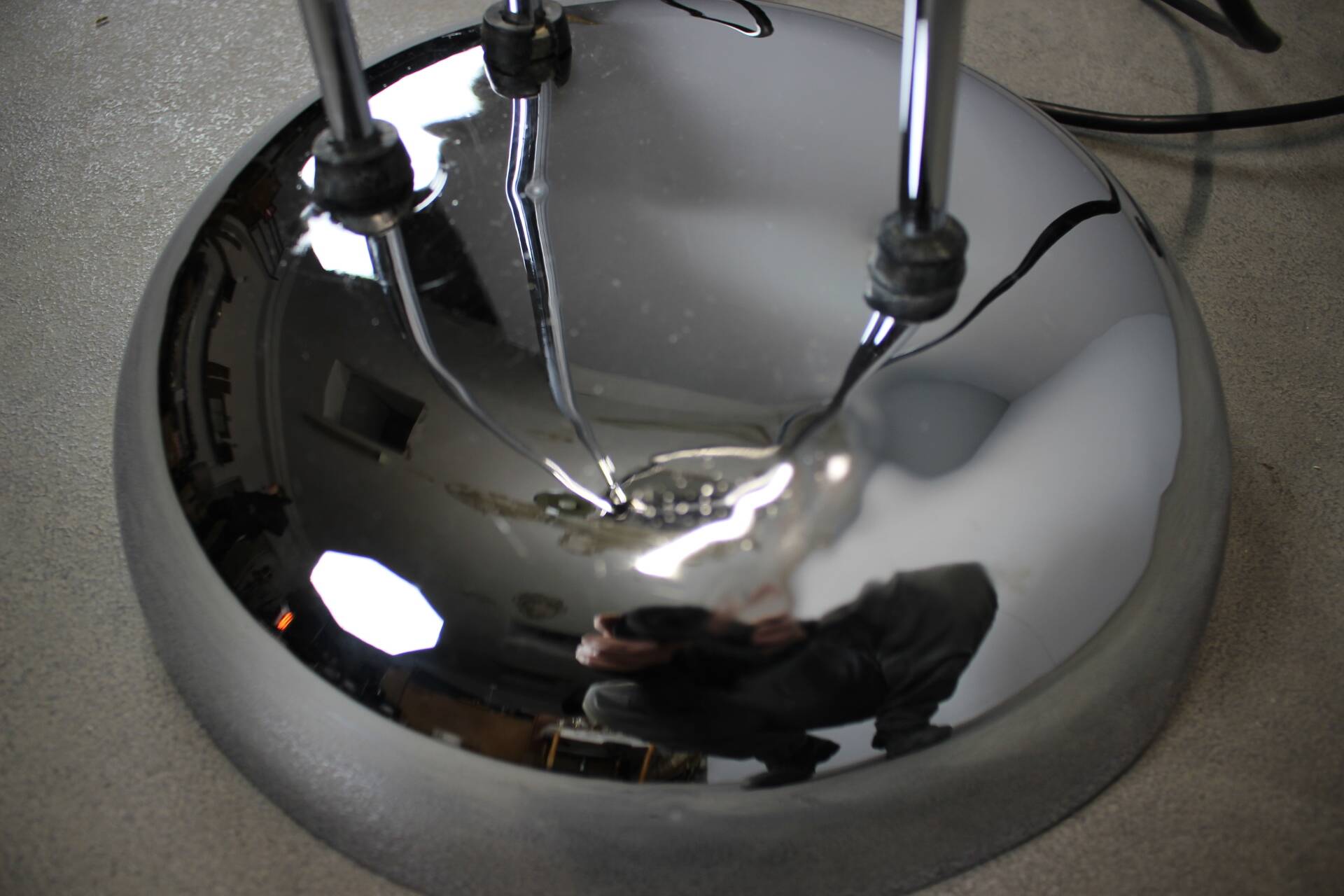 Lampadaire italien réglable en chrome Space Age, années 1960