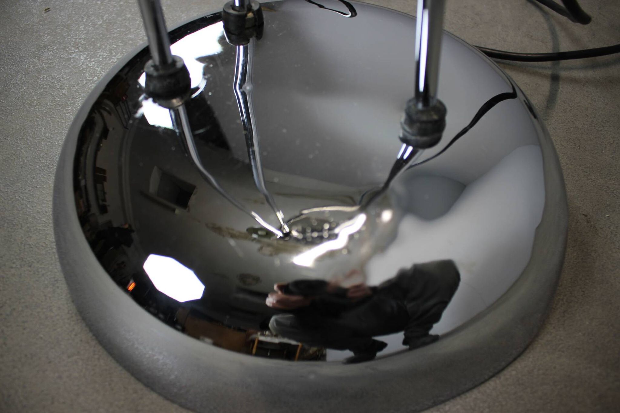 Adjustable Italian chrome floor lamp Space Age, 1960s