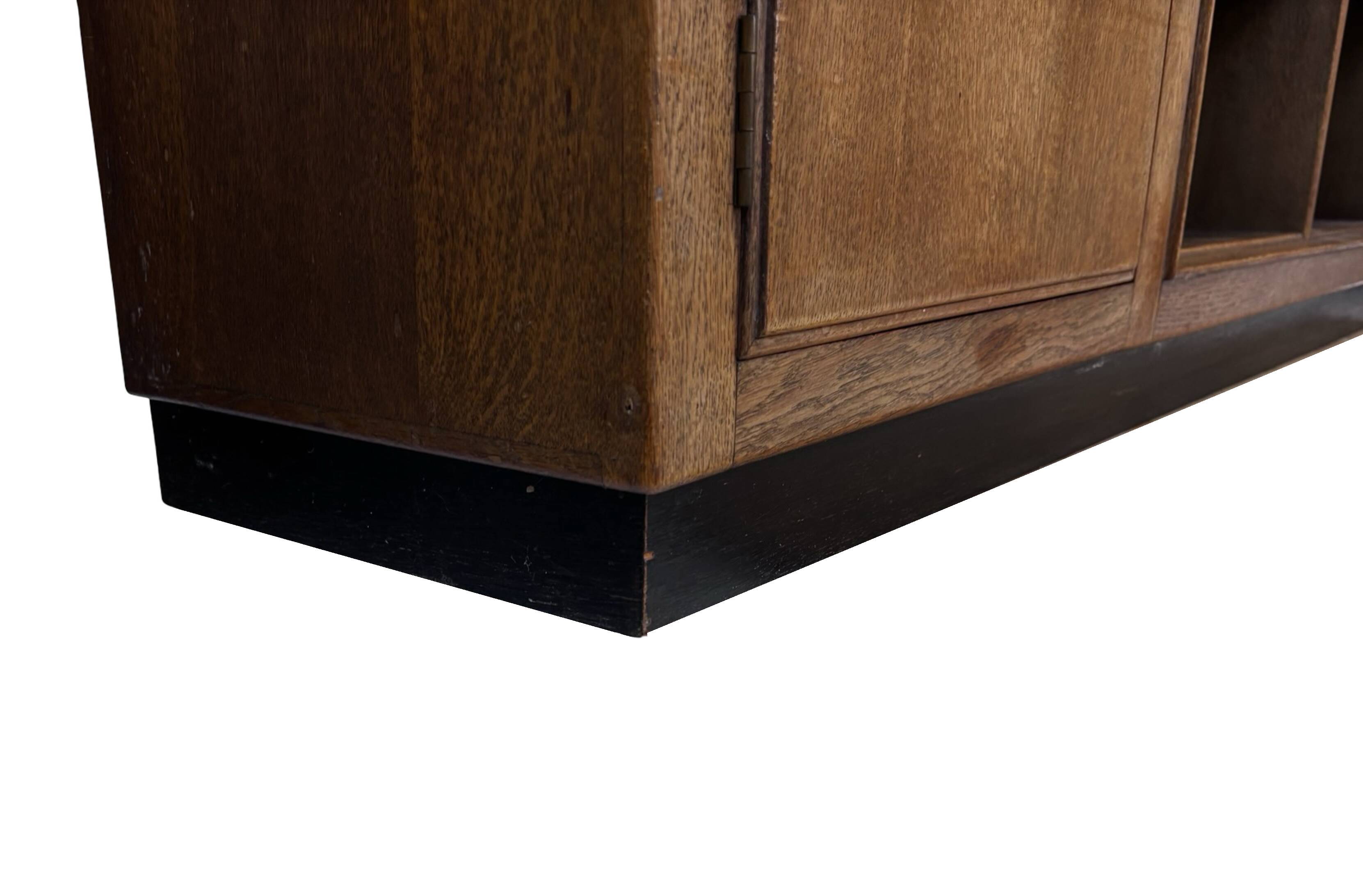 Art Deco XL Wall Cabinet Bookcase 1930s Oak Open Cabinet The Netherlands