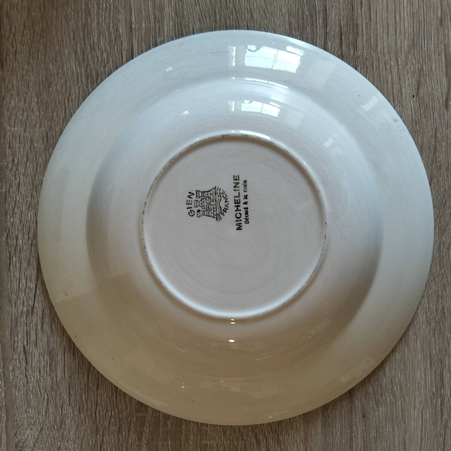 5 antique Gien Micheline soup plates