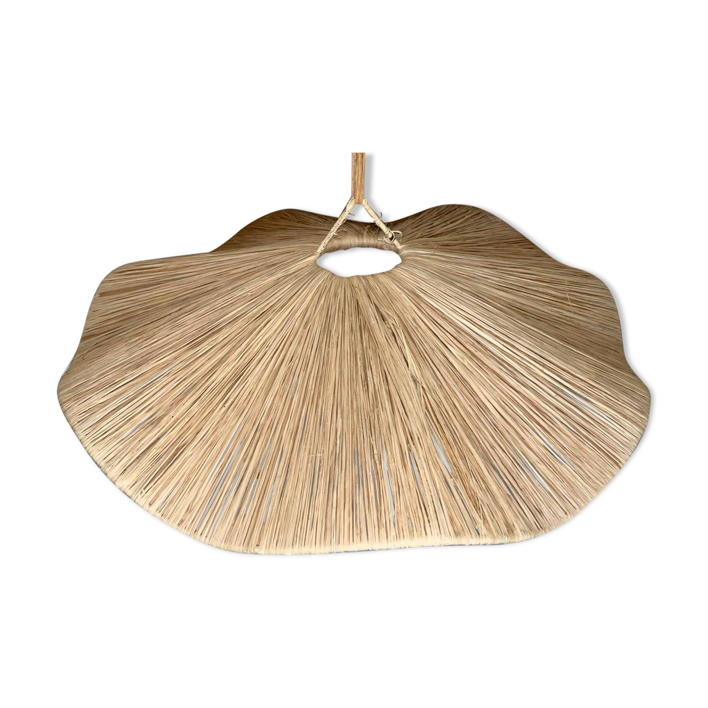 Parasol hanging raffia flower cup