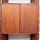 A vintage mid-century teak Gianfranco Frattini style bookcase room divider