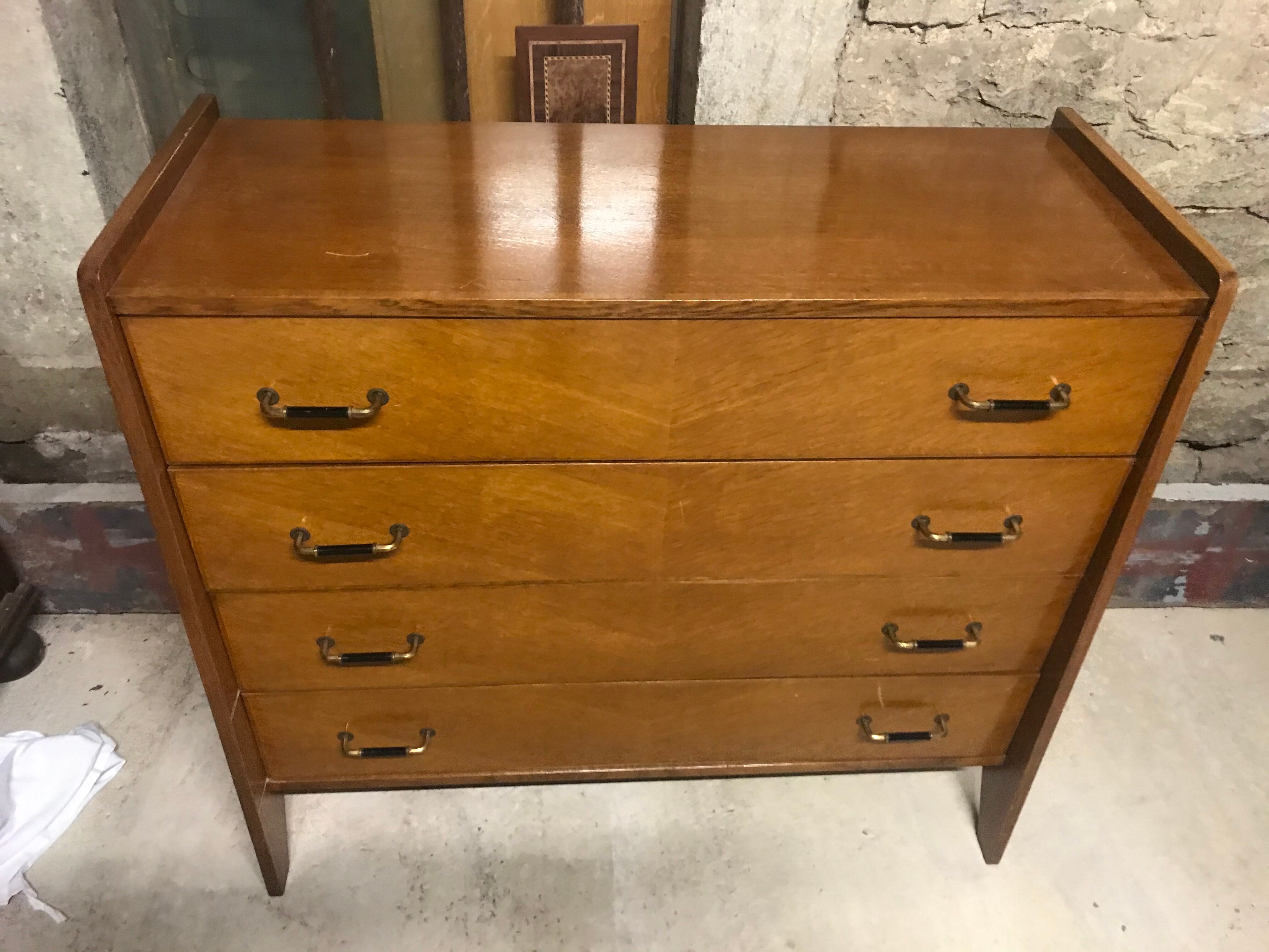 Vintage oak chest of drawers 1970