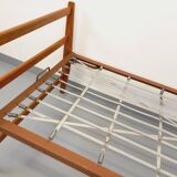 Pair of vintage stackable daybeds in oak wood and metal from the 60s