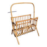 Curved rattan magazine holder 1960