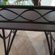 Vintage children's desk console bamboo rattan curved wood Thonet style 80s dark mahogany