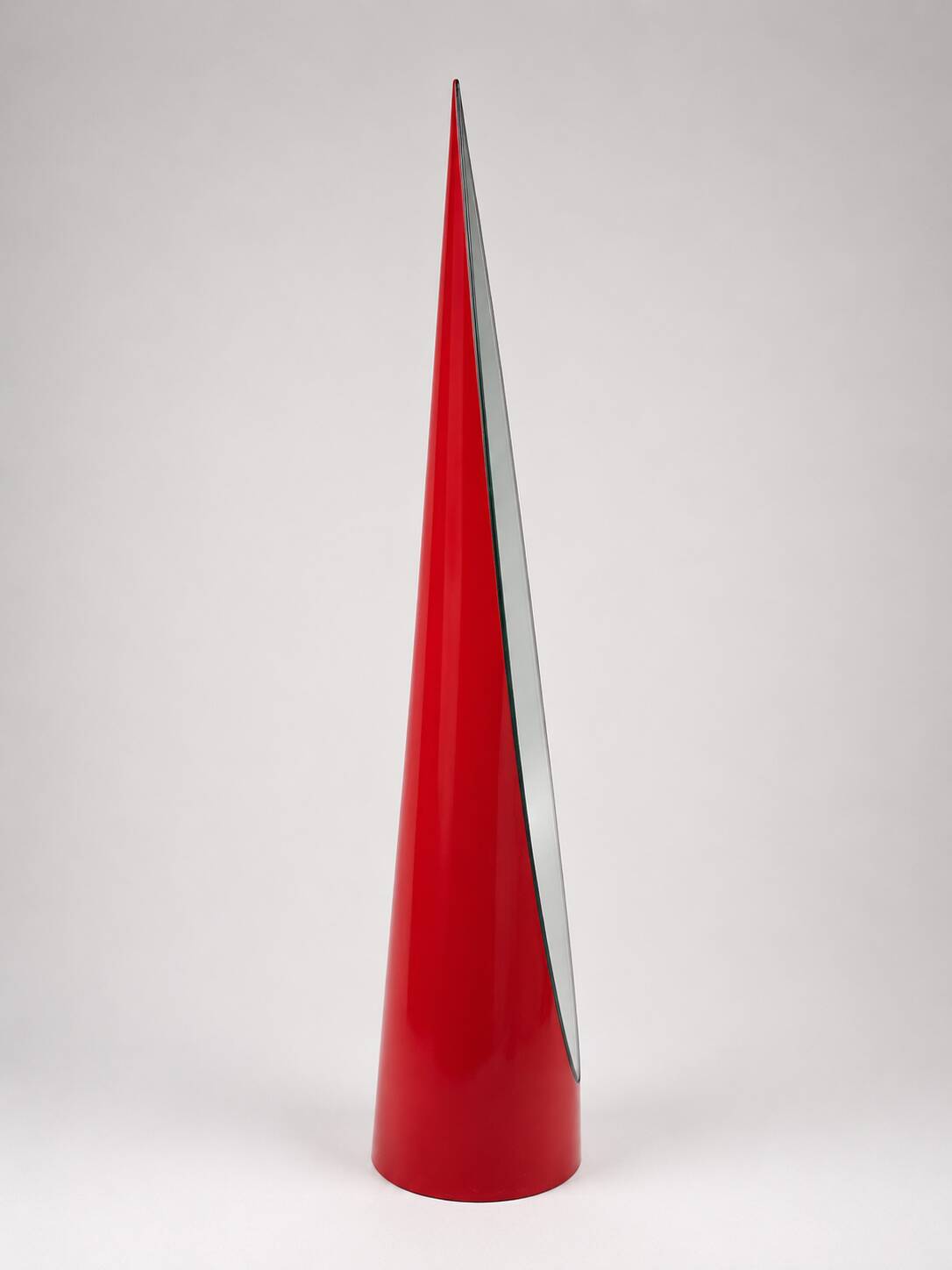 Sculptural mirror Space Age red lacquered — Italy, 1970s