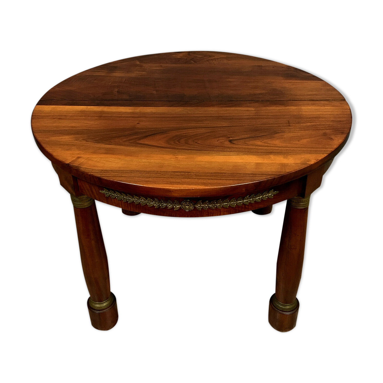 Empire table with blond walnut extensions around 1900