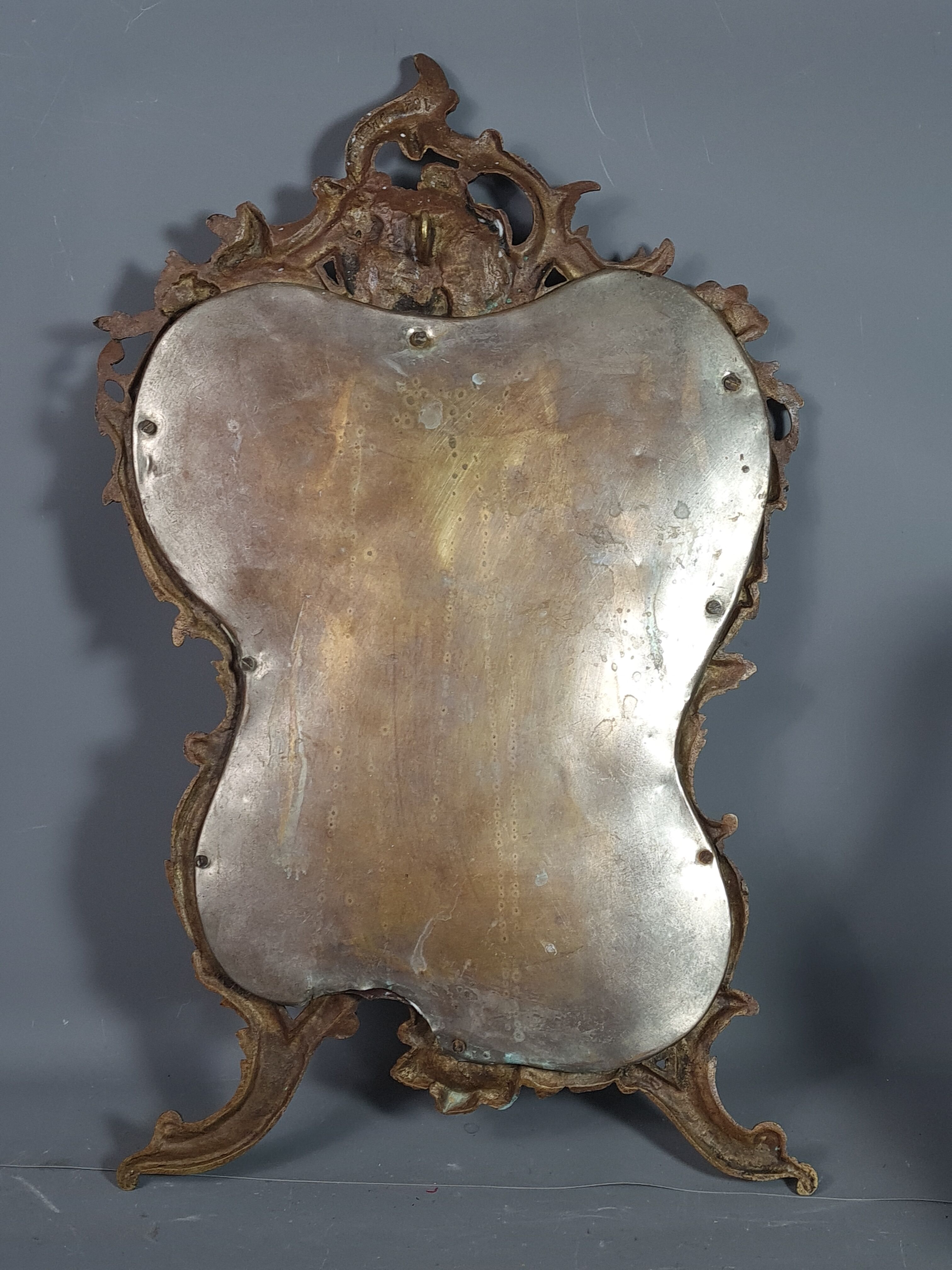 Old beveled mirror and bronze Louis XV style 52x32 cm SB