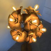 Lampadaire en orme motifs « fleurs », années 70