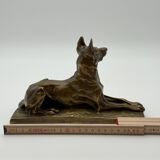 Bronze sculpture "German Shepherd" by Charles Virion (1865-1946)