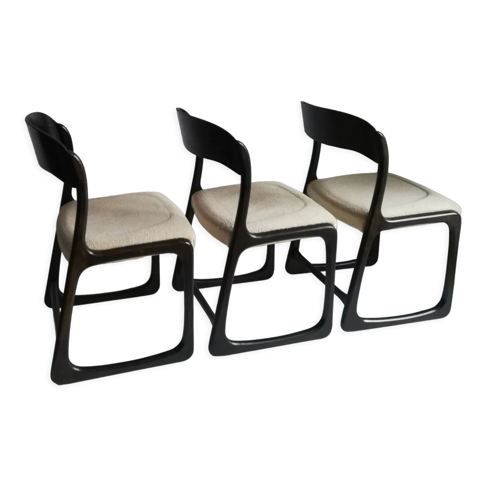 Lot de 3 chaises traîneau