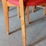 Lot of 6 ELF chairs in wood and vinyl