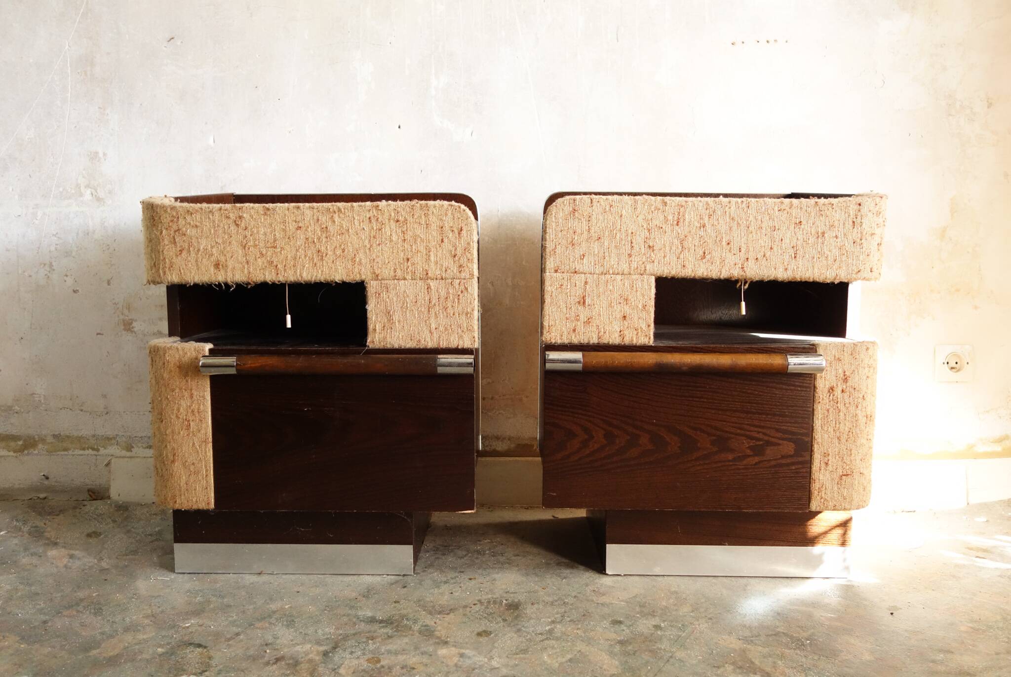 Pair of vintage mid-century bedside tables