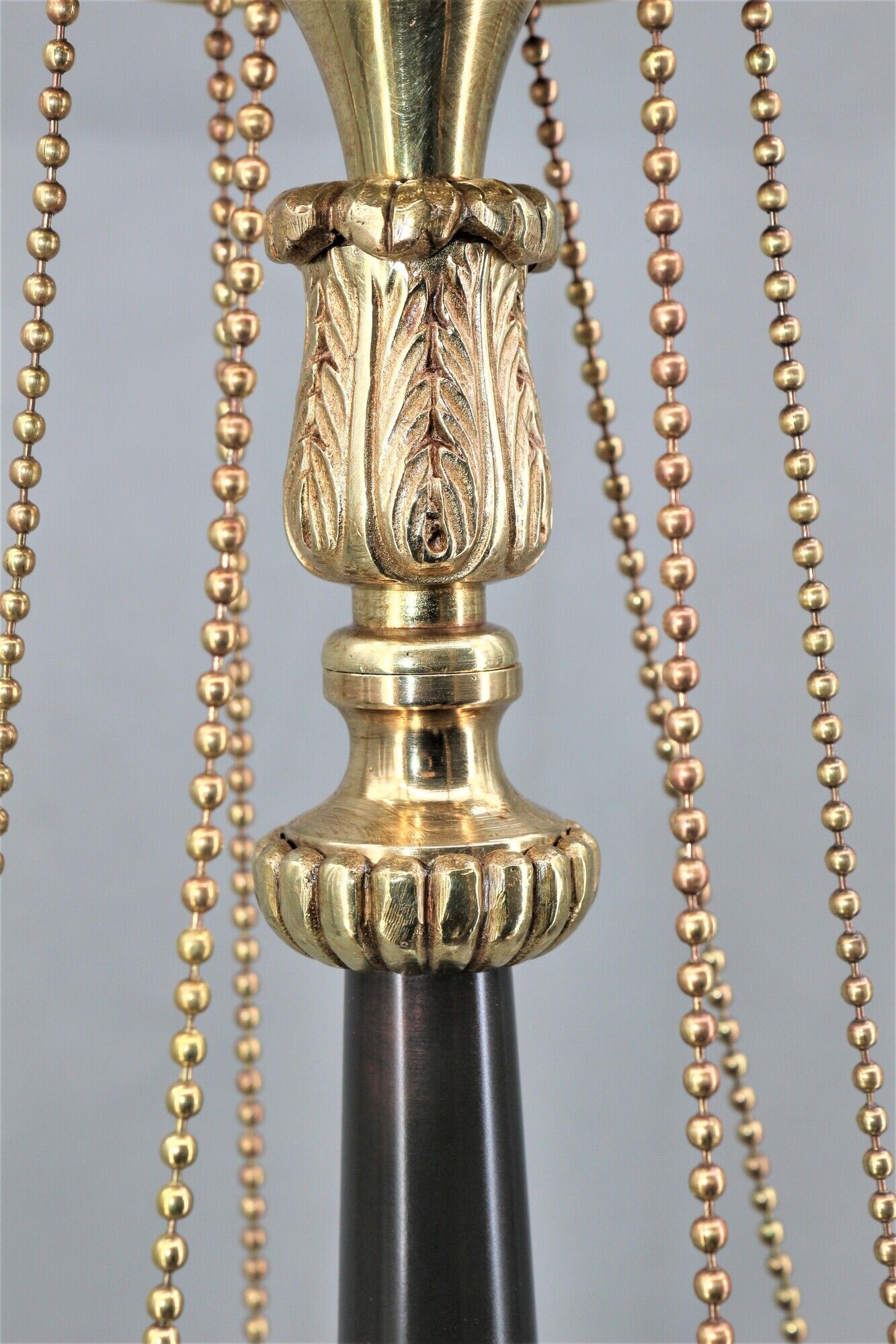 Chandelier style Directoire gilded and patinated in bronze " Lucien Gau "