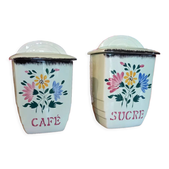 Pots sucre et de café de Niderviller Faïence - Anjou edition circa 1890 - 1915