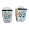Antique French Niderviller Faïence Sugar And Coffee Storage Caddies - Anjou Edition Circa 1890 - 1915