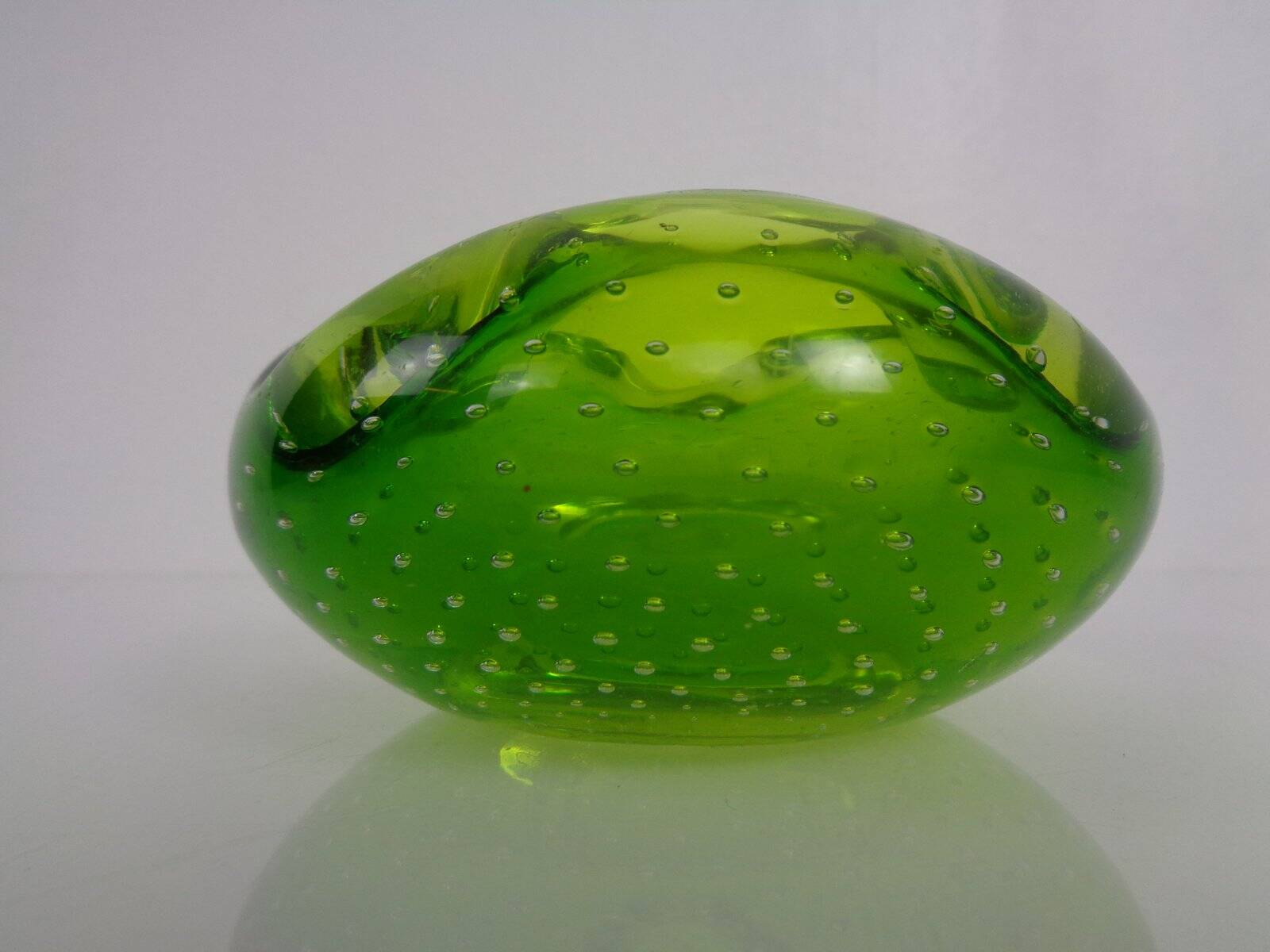 Green Sommerso Murano Glass Ashtrays, Italy, 1960s, Set of 2